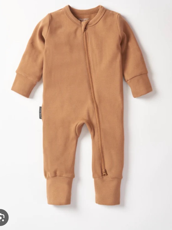 Little Bipsy Other - Little Bipsy Tan/Brown Kids Pajama Zip One-Piece